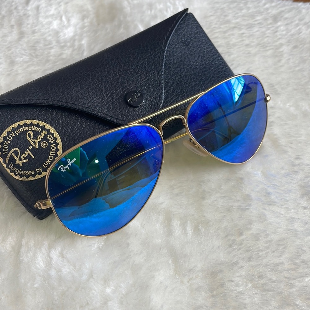 RayBan blue aviator sunglasses